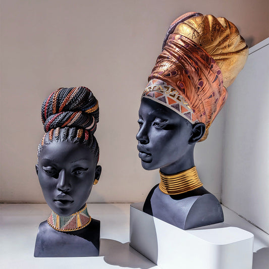 Bust Sculptures The Origin of The Ancient Art - 01009554 Lladro African Soul + 01009710 Lladro African Colours - Window 1