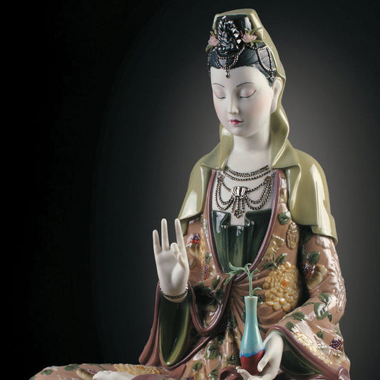 Goddess of Mercy The Porcelain Statues of Kwan Yin - 01001977 Lladro Kwan Yin Sculpture Limited Edition - Right