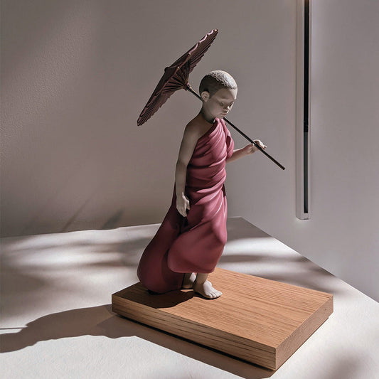 Lladro's Sun Path Monk The Reminder of Spiritual Enlightenment - 01012556 Lladro Sun Path Monk Figurine - Window 1