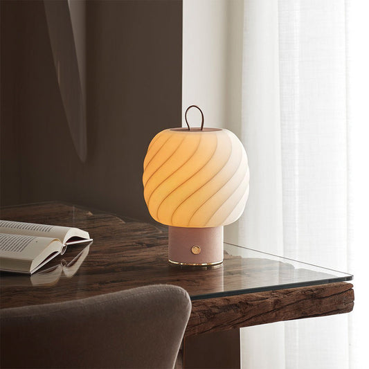 Lladró's oCream Lamp A Portable Cordless Solution For Flexible Lifestyles - 01024049 Lladro Ice Cream Cordless Lamp Leather