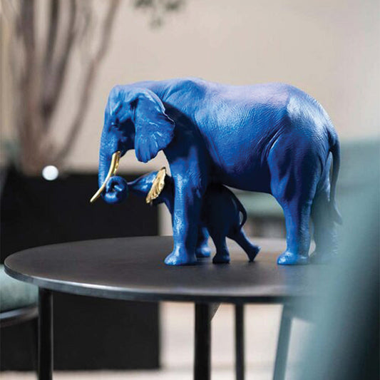 Porcelain Figurines Are They Still Relevant Today - 01009402 Lladro Leading the Way Elephant Sculpture Blue Gold Limited Edition - Lifestyle