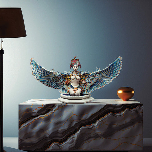 Winged Fantasy A Show Stunner in Artistic and Technical Porcelain - 01002005 Lladro Winged Fantasy Woman Sculpture Limited Edition - In-situ
