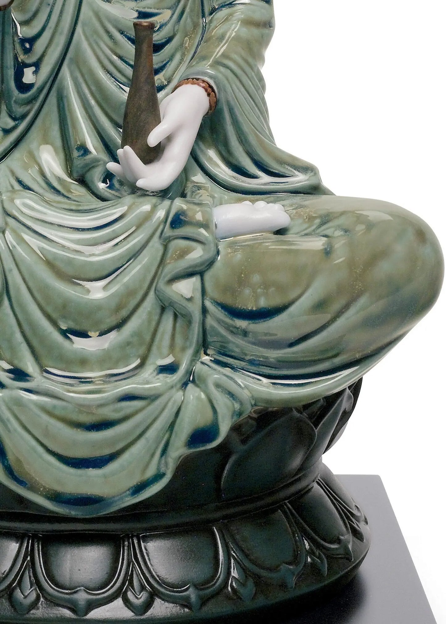 Lladró Goddess Kwan Yin Figurine Green Sculpture by Lladró at FormFluent