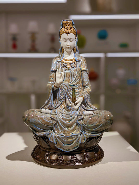Lladró Kwan Yin Figurine Green by Lladró at FormFluent