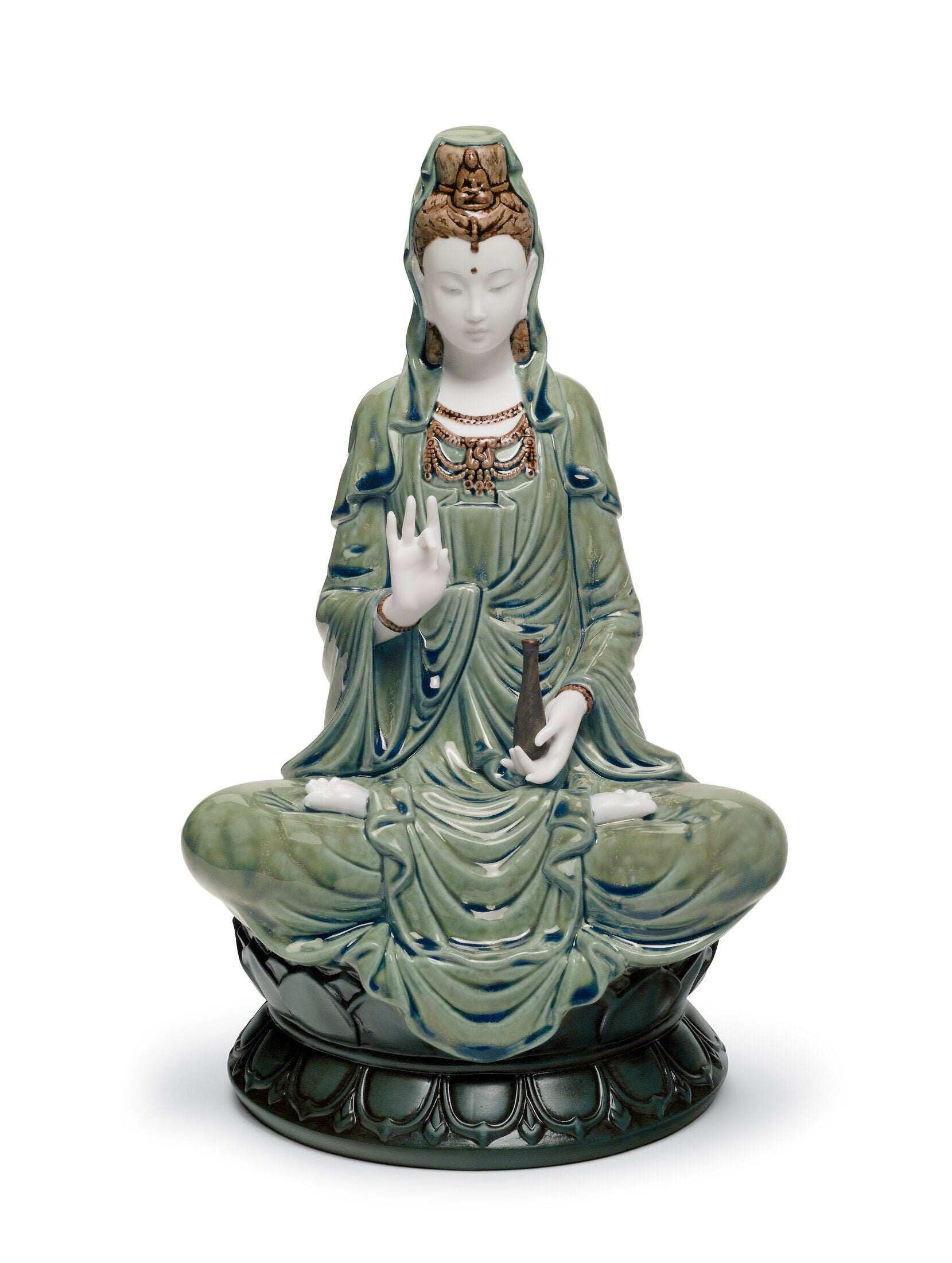 Lladró Kwan Yin Figurine Green   FormFluent