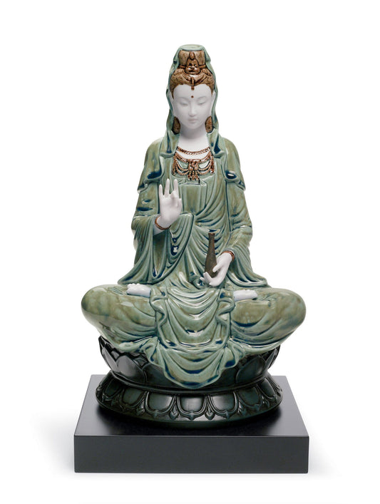 Lladró Kwan Yin Figurine Green   FormFluent