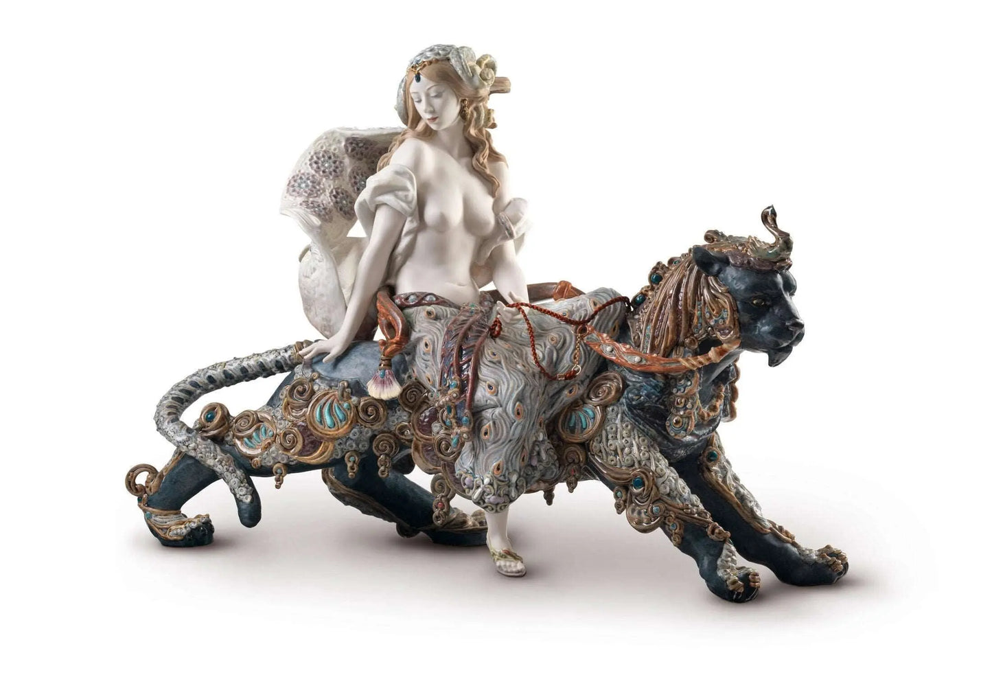 Lladró Bacchante on A Panther Woman Sculpture Limited Edition Sculpture by Lladró at FormFluent