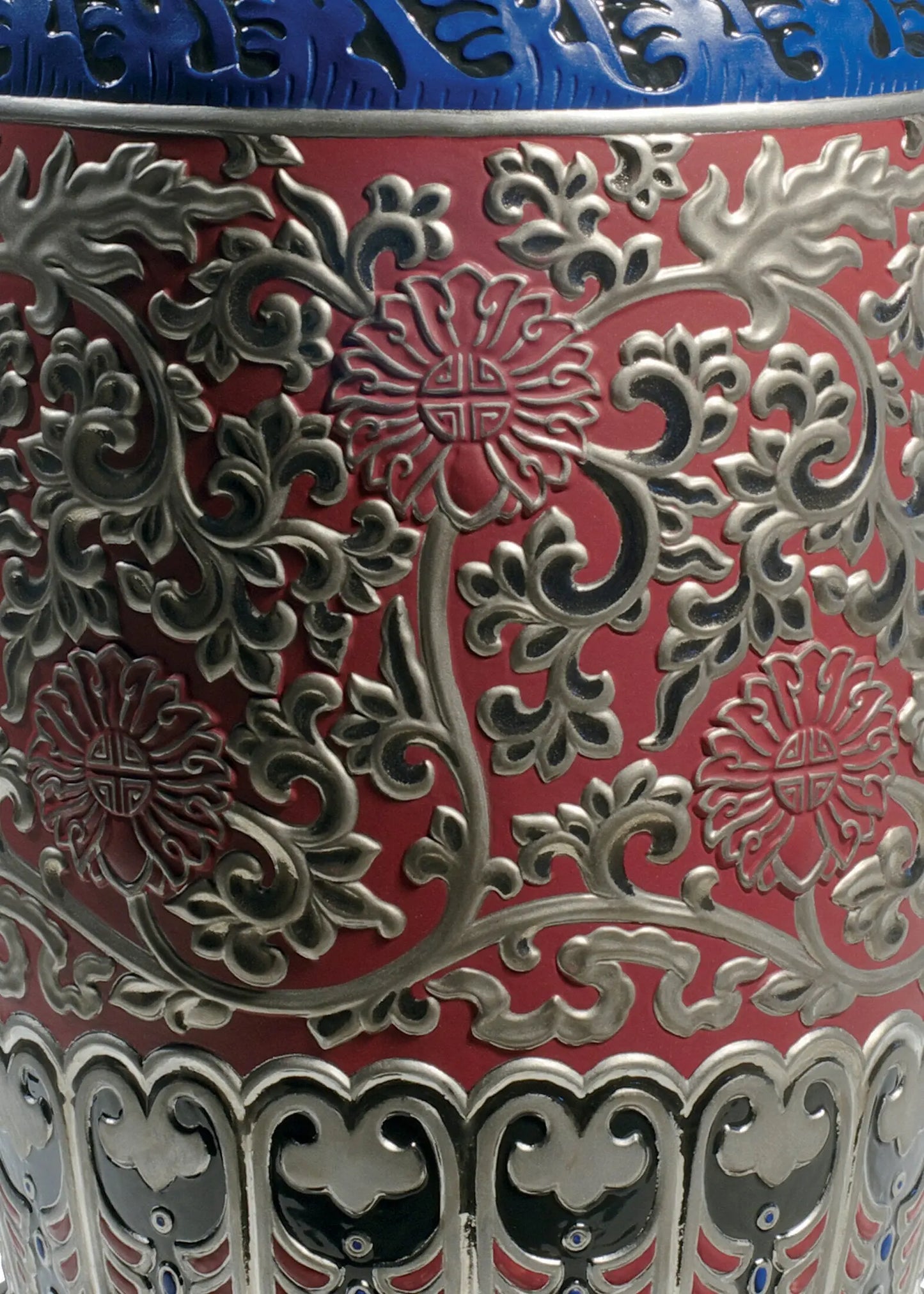 Lladró Oriental Vase Sculpture Red Limited Edition Vase by Lladró at FormFluent