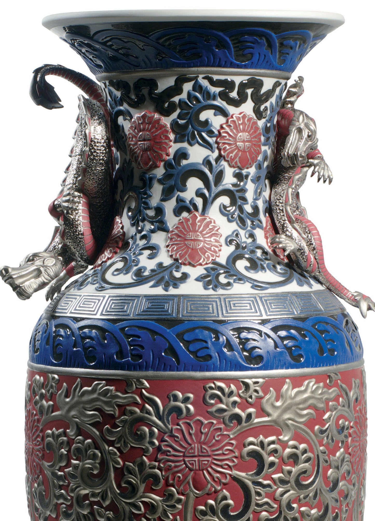 Lladró Oriental Vase Sculpture Red Limited Edition FormFluent