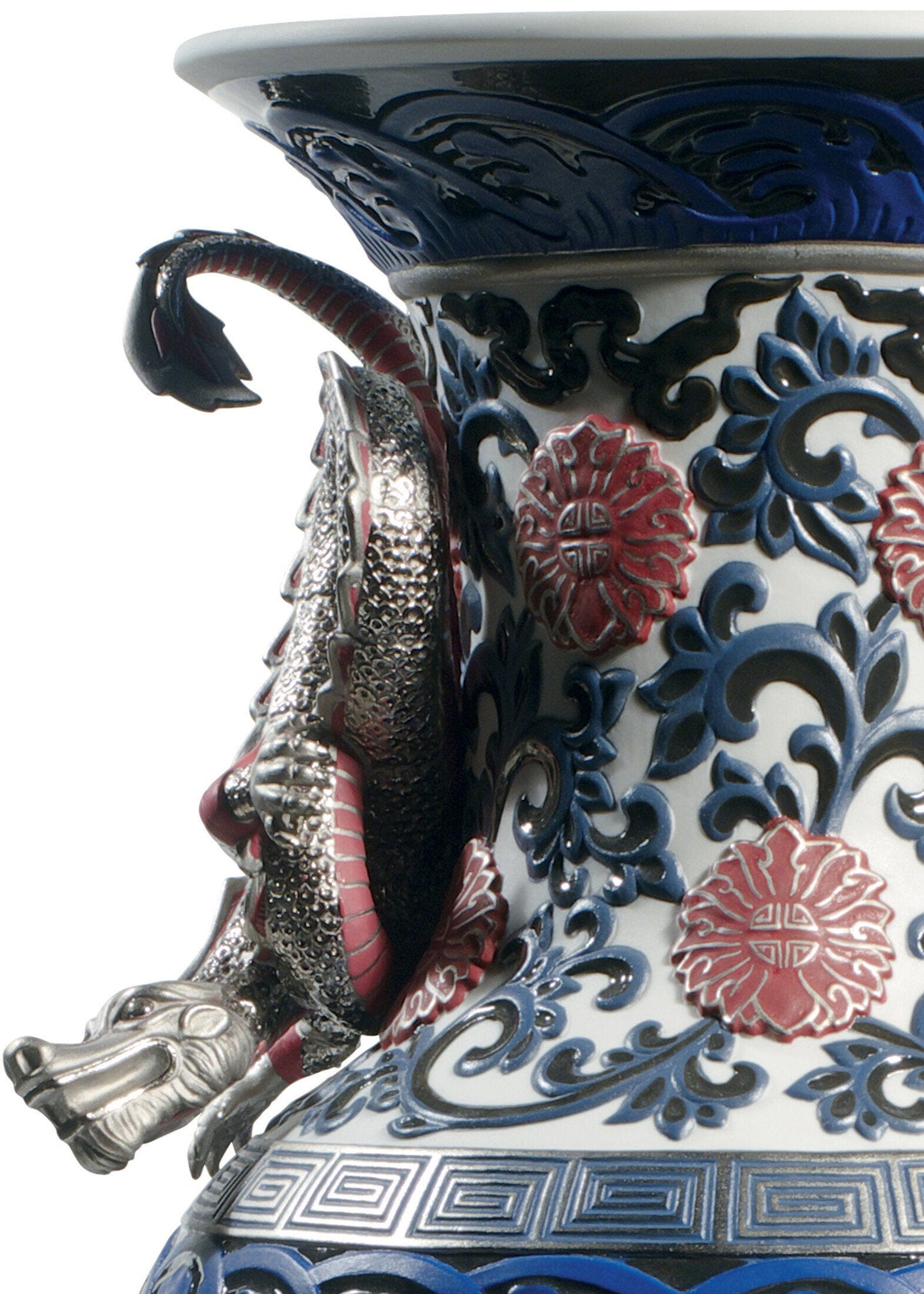 Lladró Oriental Vase Sculpture Red Limited Edition FormFluent