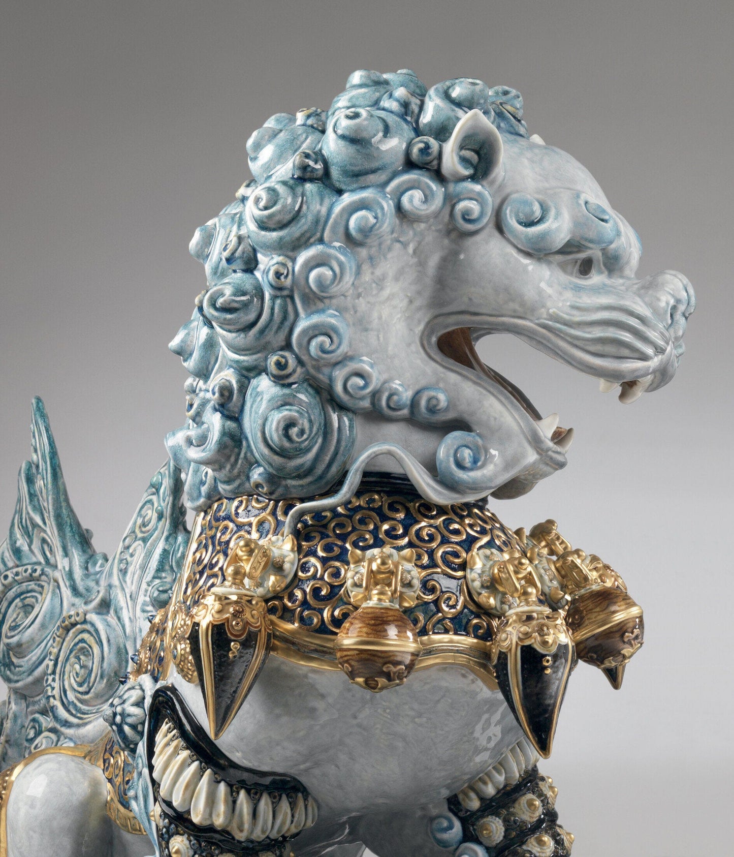 Guardian Lioness Sculpture Blue Limited Edition