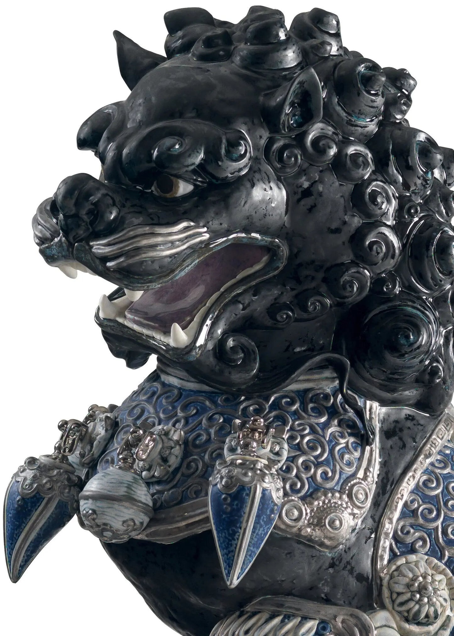 Lladró Guardian Lioness Sculpture Black Limited Edition Sculpture by Lladró at FormFluent