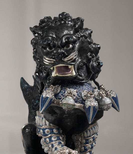 Lladró Guardian Lion Sculpture Black Limited Edition   FormFluent