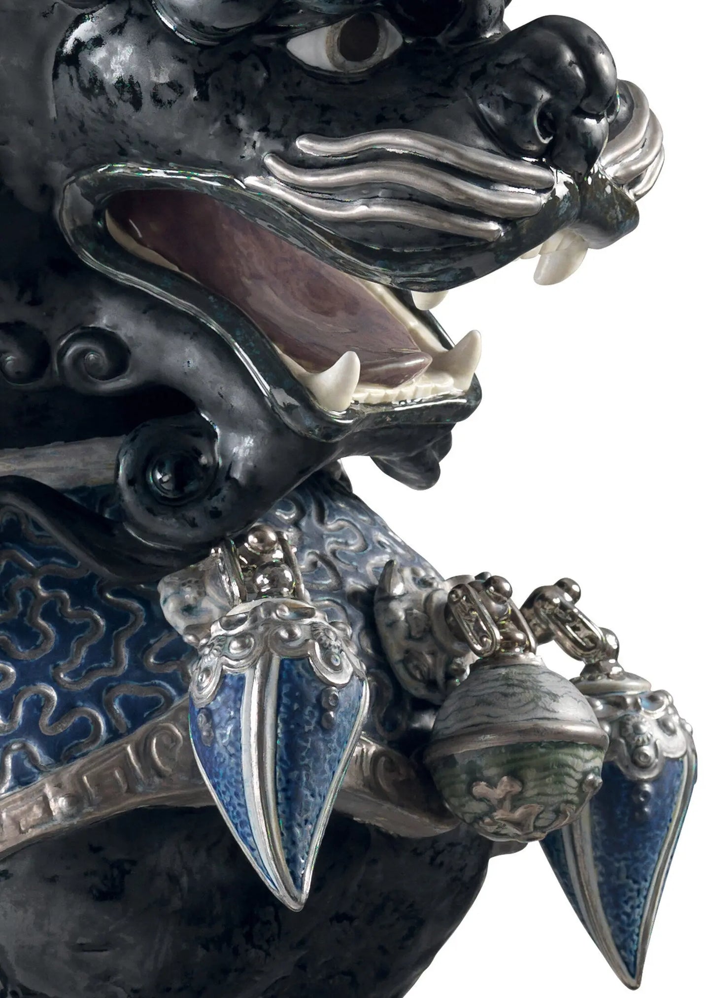 Lladró Guardian Lion Sculpture Black Limited Edition Sculpture by Lladró at FormFluent