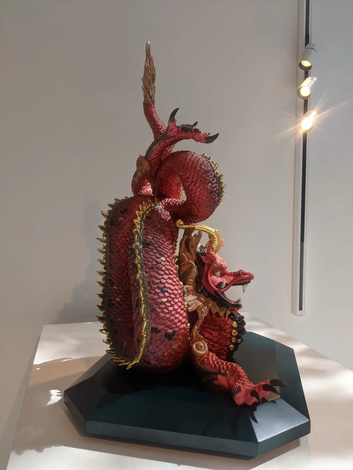 Lladró Protective Dragon Sculpture Gold and Red Limited Edition Sculpture by Lladró at FormFluent