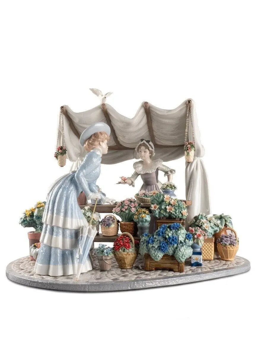 Lladró Flowers Market Women Sculpture Limited Edition Sculpture by Lladró at FormFluent