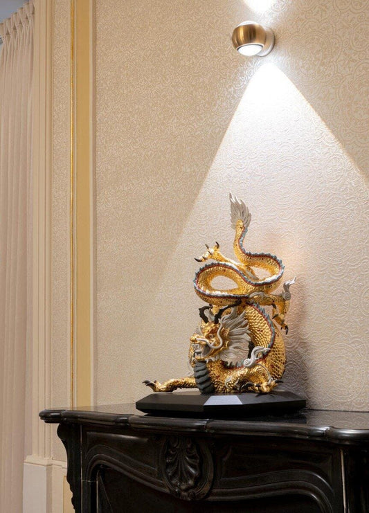 Lladró Protective Dragon Sculpture Gold Special Edition Limited Edition by Lladró at FormFluent
