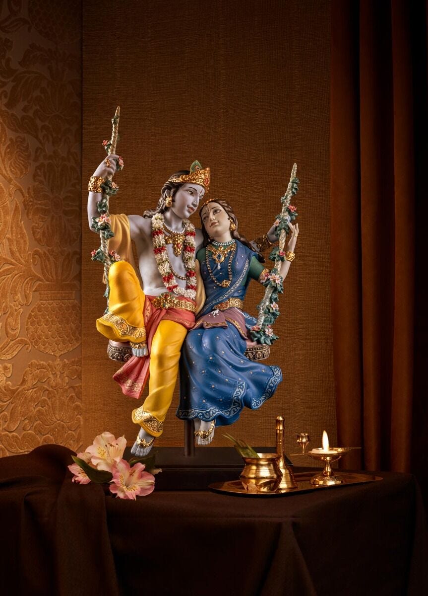 Lladró Radha Krishna on a Swing Limited Edition   FormFluent