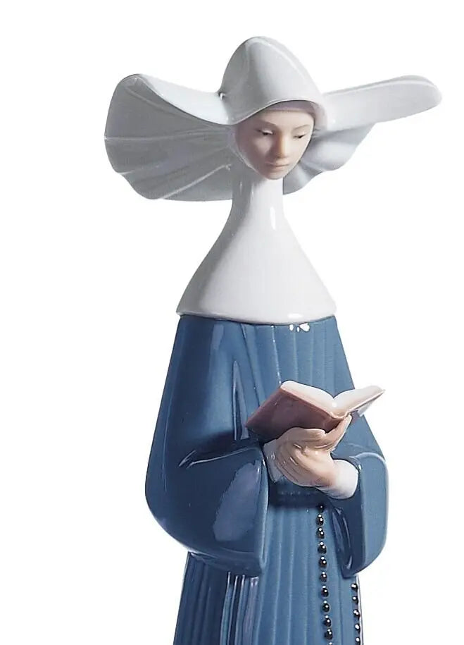 Lladró Prayerful Moment Nun Figurine Sculpture by Lladró at FormFluent