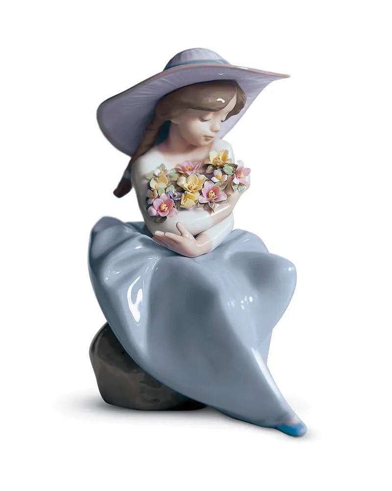 Lladró Fragrant Bouquet Girl Sculpture Sculpture by Lladró at FormFluent