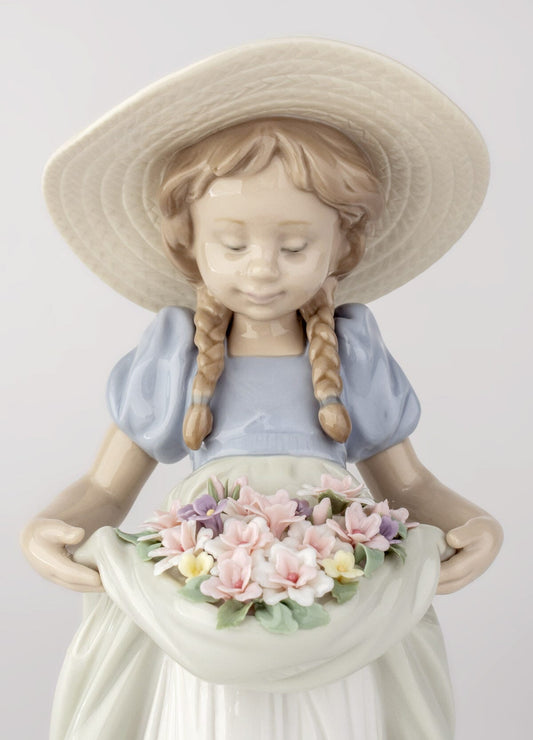 Lladró Bountiful Blossoms Girl Figurine Sculpture by Lladró at FormFluent