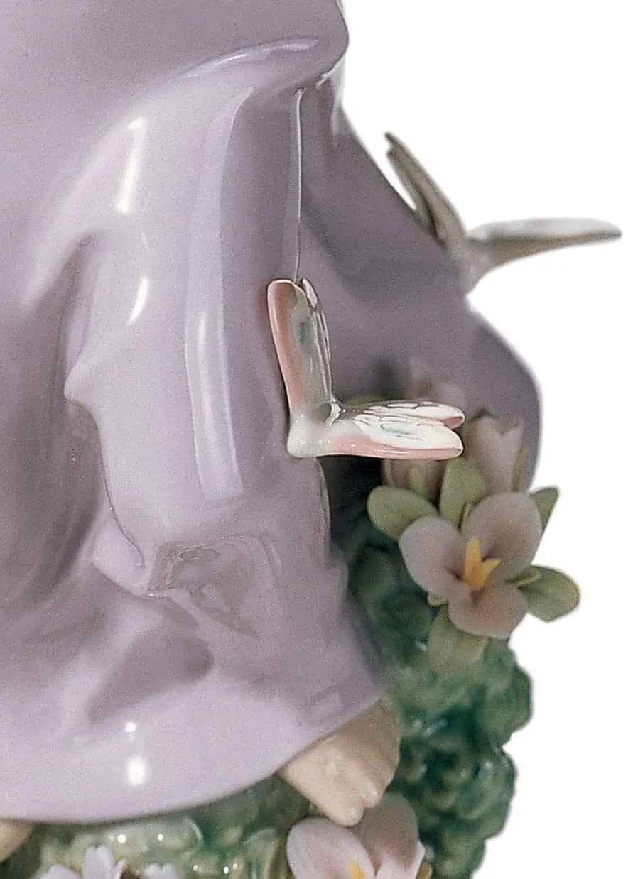 Lladró Butterfly Wings Fairy Girl Figurine with Flowers Sculpture by Lladró at FormFluent Sydney, Australia