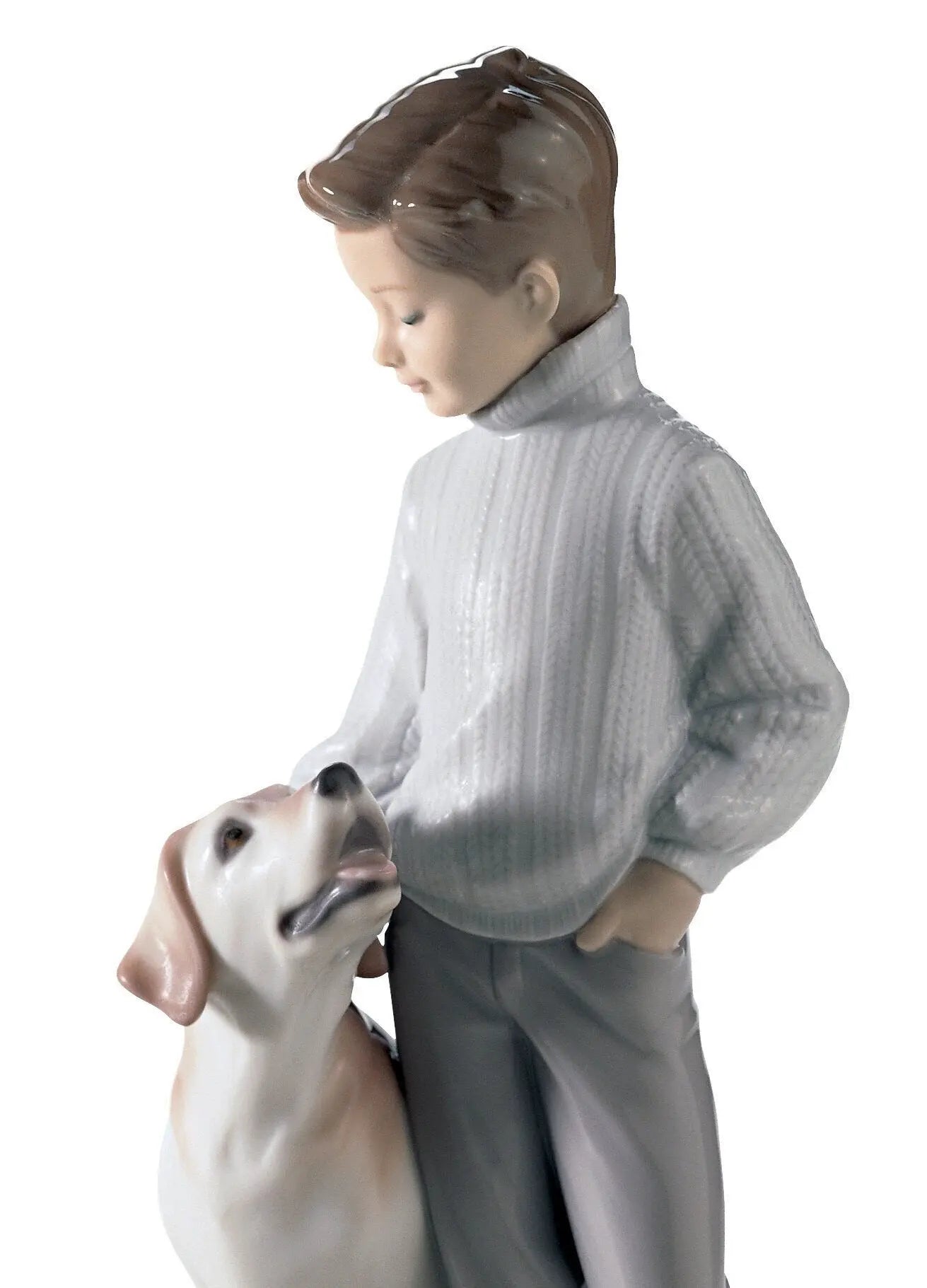 Lladró My Loyal Friend Boy and Dog Figurine Sculpture by Lladró at FormFluent