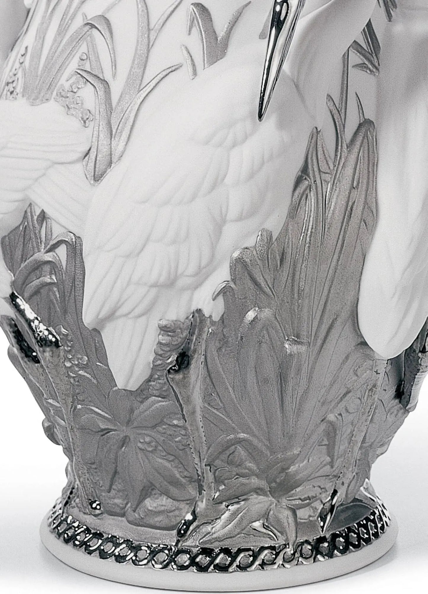 Lladró Herons' Realm Vase Silver Lustre Vase by Lladró at FormFluent