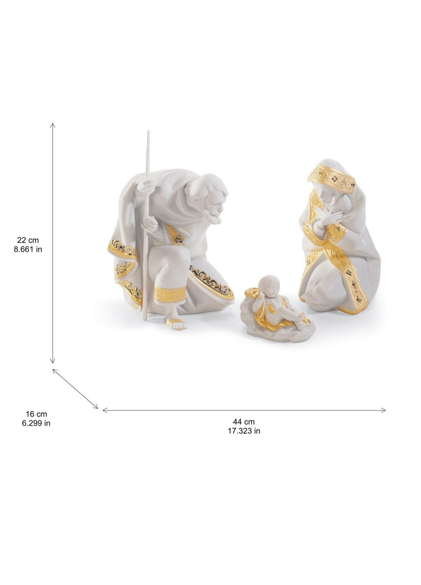 Lladró Silent Night Nativity Set - Gold Lustre - FormFluent