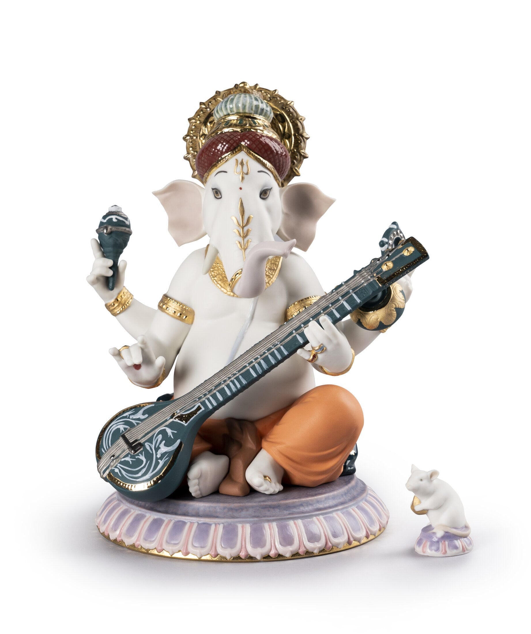 Buy Authentic Lladró Lladró Veena Ganesha Figurine Limited Edition Sculpture - FormFluent Sydney Australia