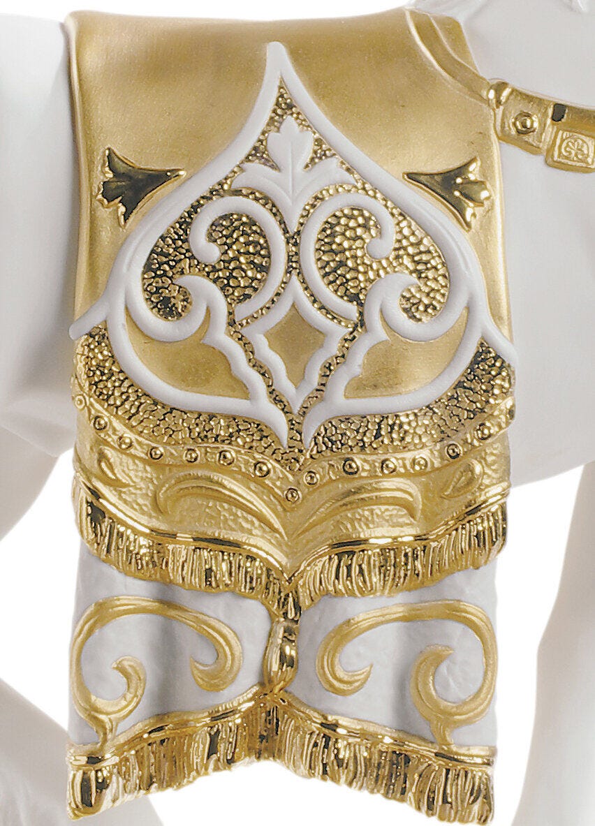 Lladró A Regal Steed Horse Sculpture Golden Lustre   FormFluent Lladro sydney australia