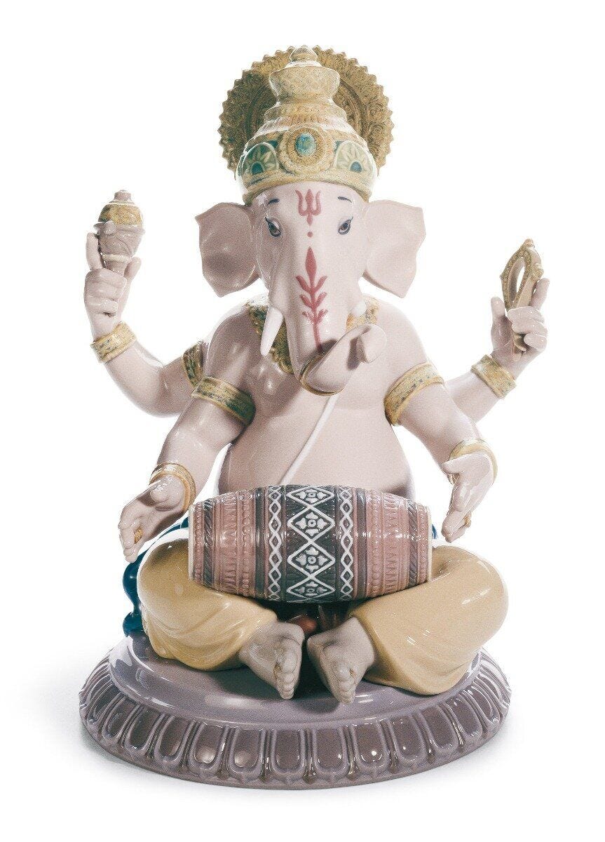 Lladró Mridangam Ganesha Figurine FormFluent
