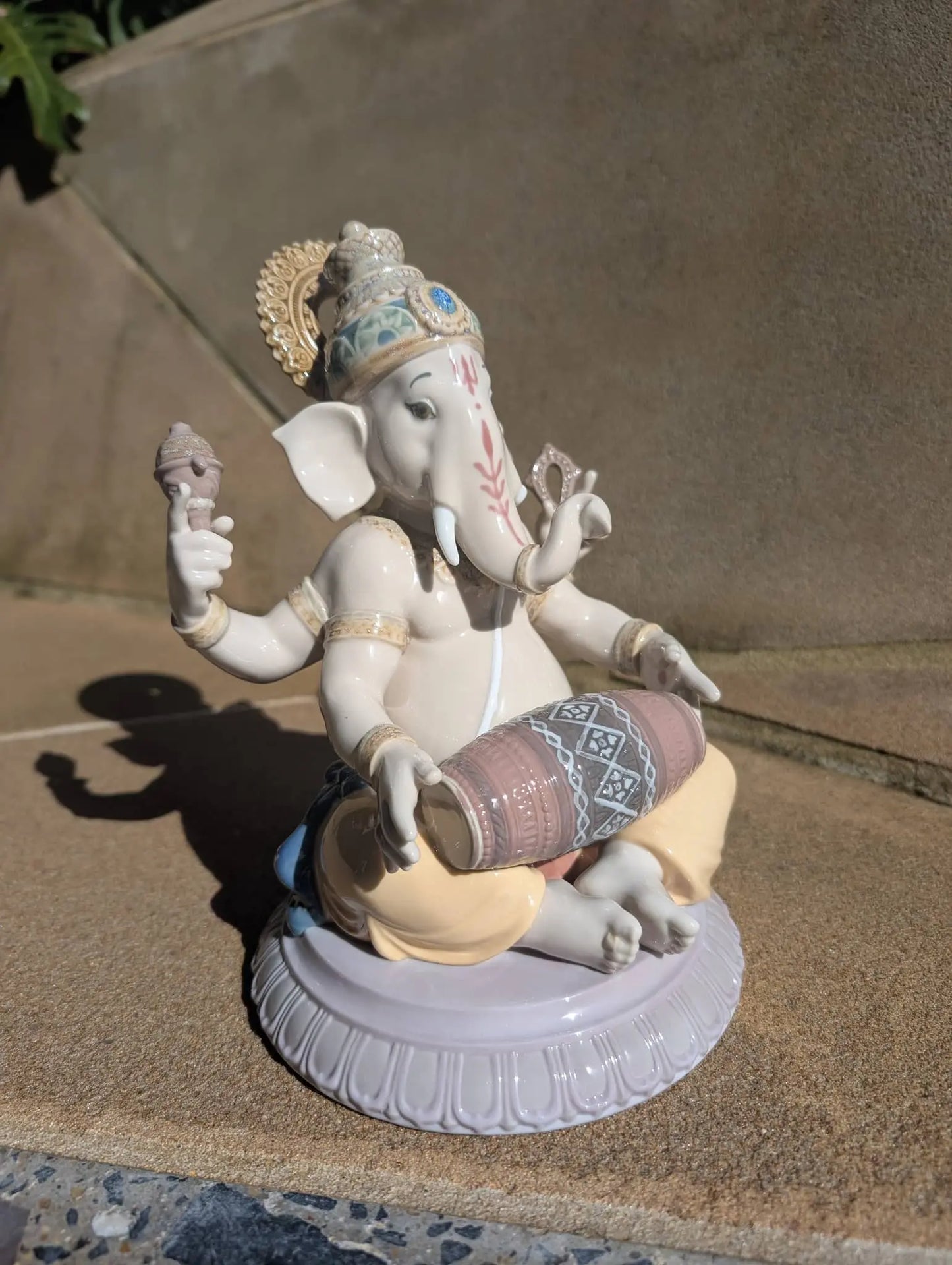 Lladró Mridangam Ganesha Figurine Sculpture by Lladró at FormFluent