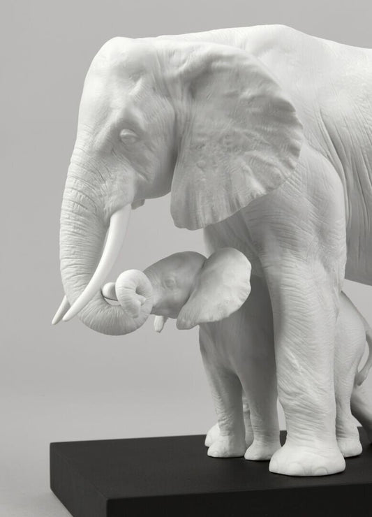 Lladró Leading The Way Elephants White Sculpture Sculpture by Lladró at FormFluent