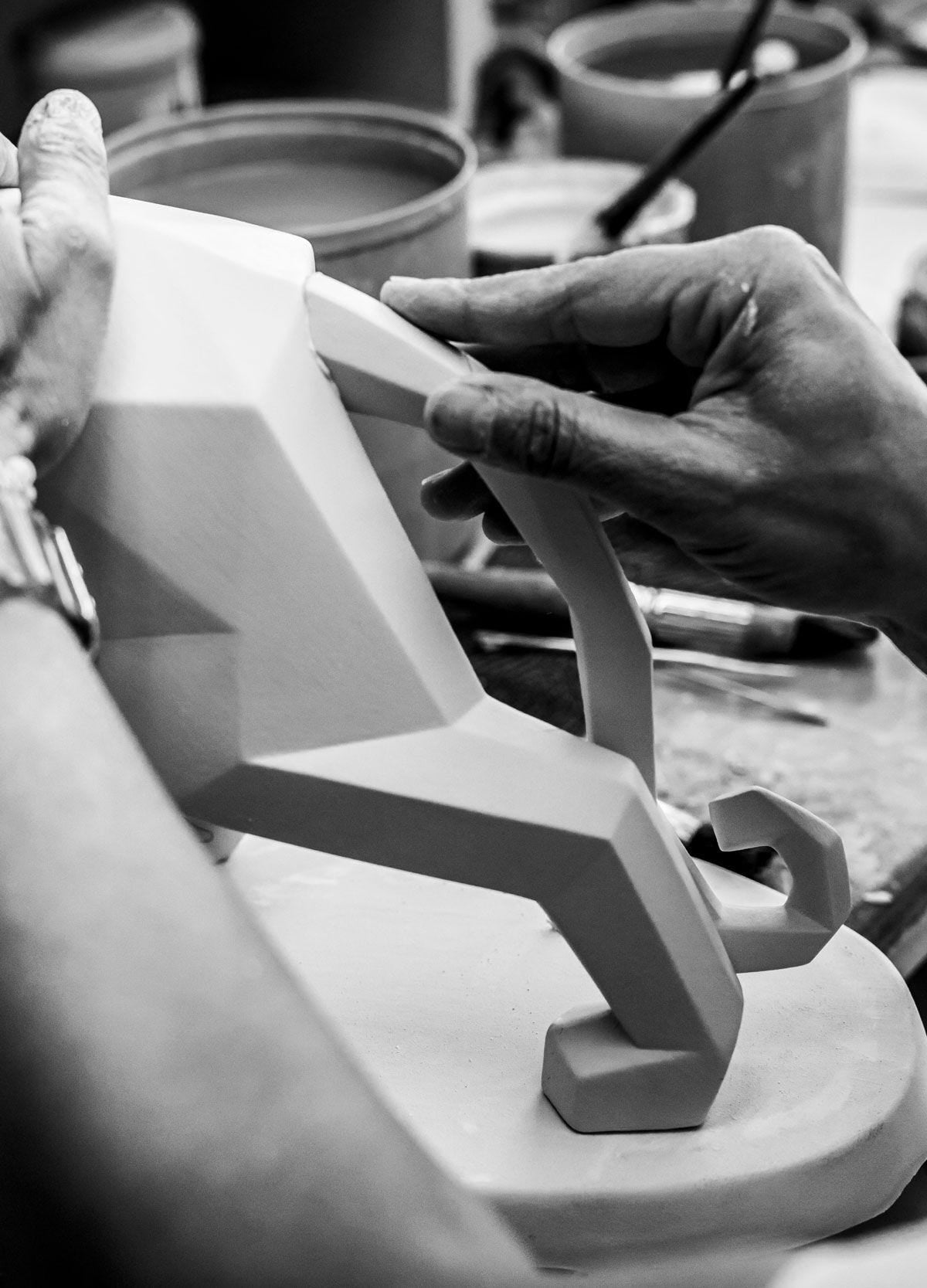 Lladró Origami Panther Figurine Metallic Red  Sculpture FormFluent