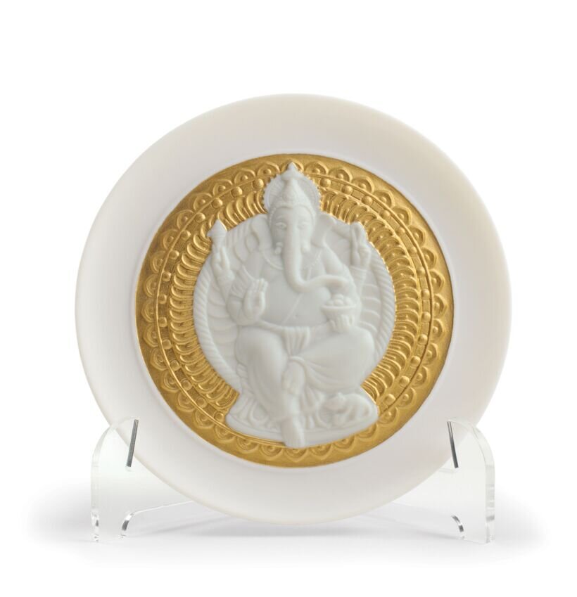 Lladró Lord Ganesha Decorative Plate (Gold Lustre) FormFluent