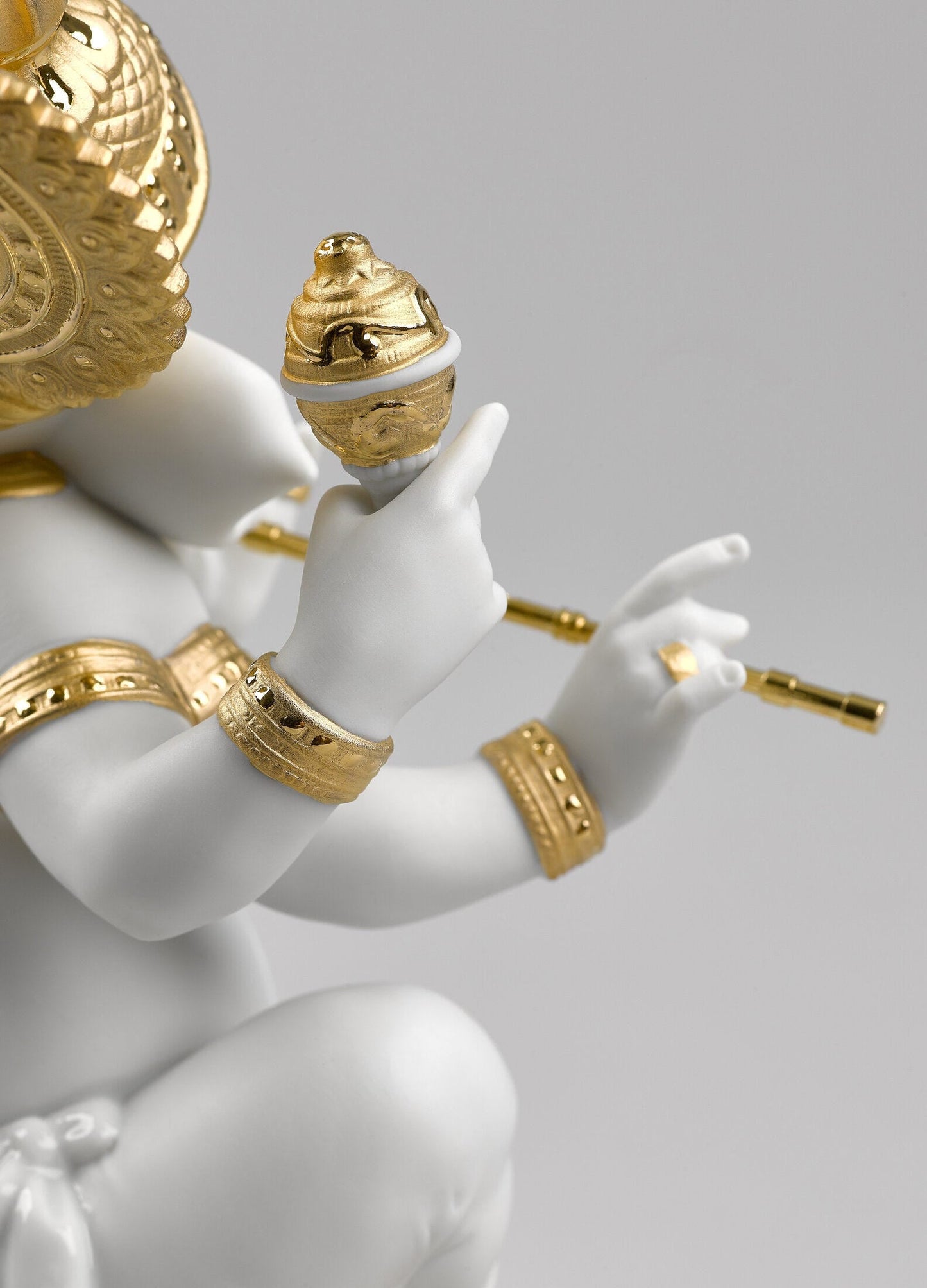 Buy Authentic Lladró Lladró Bansuri Ganesha Figurine Gold Lustre Sculpture - FormFluent Sydney Australia