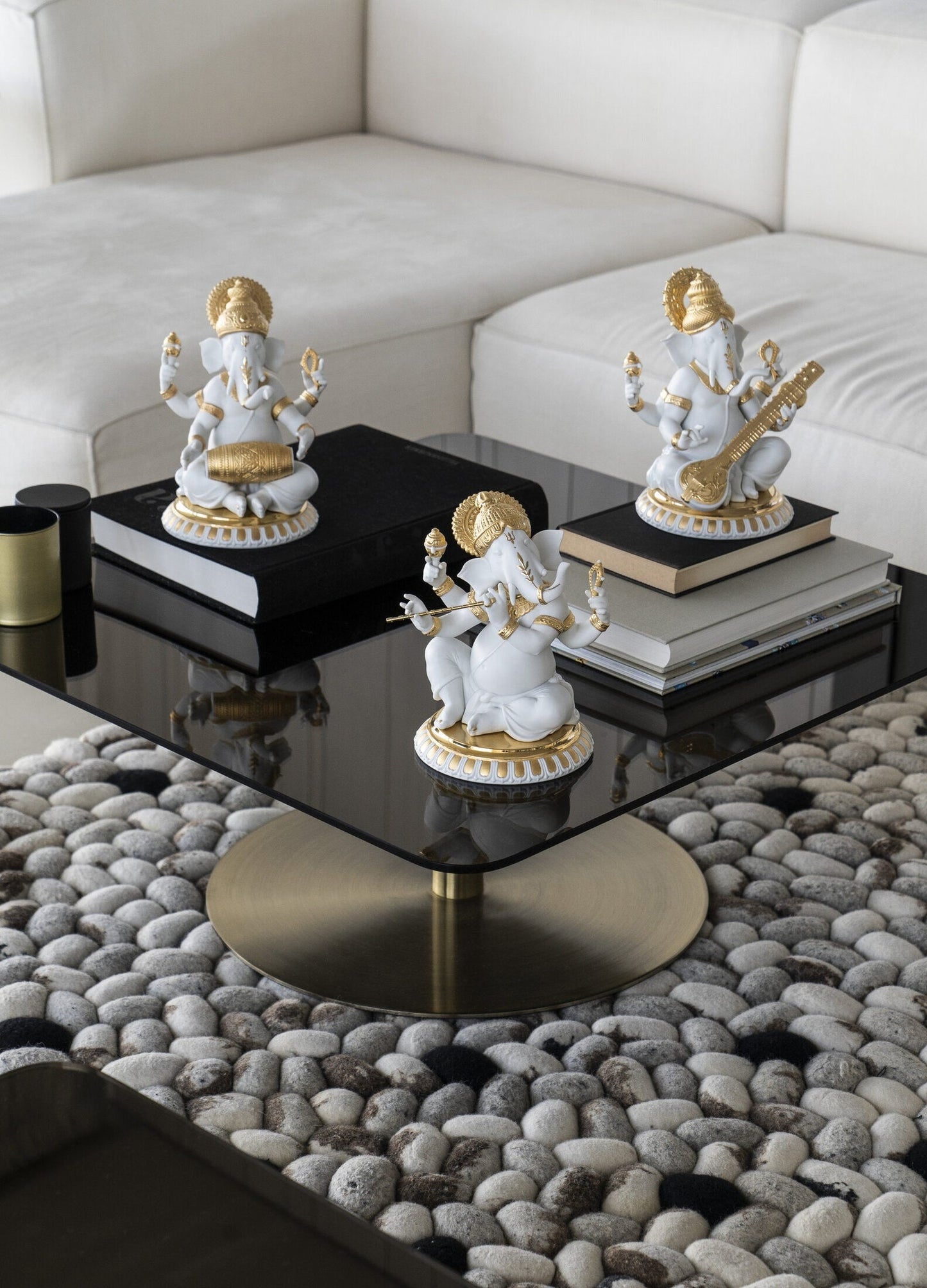 Buy Authentic Lladró Lladró Mridangam Ganesha Figurine Gold Lustre Sculpture - FormFluent Sydney Australia