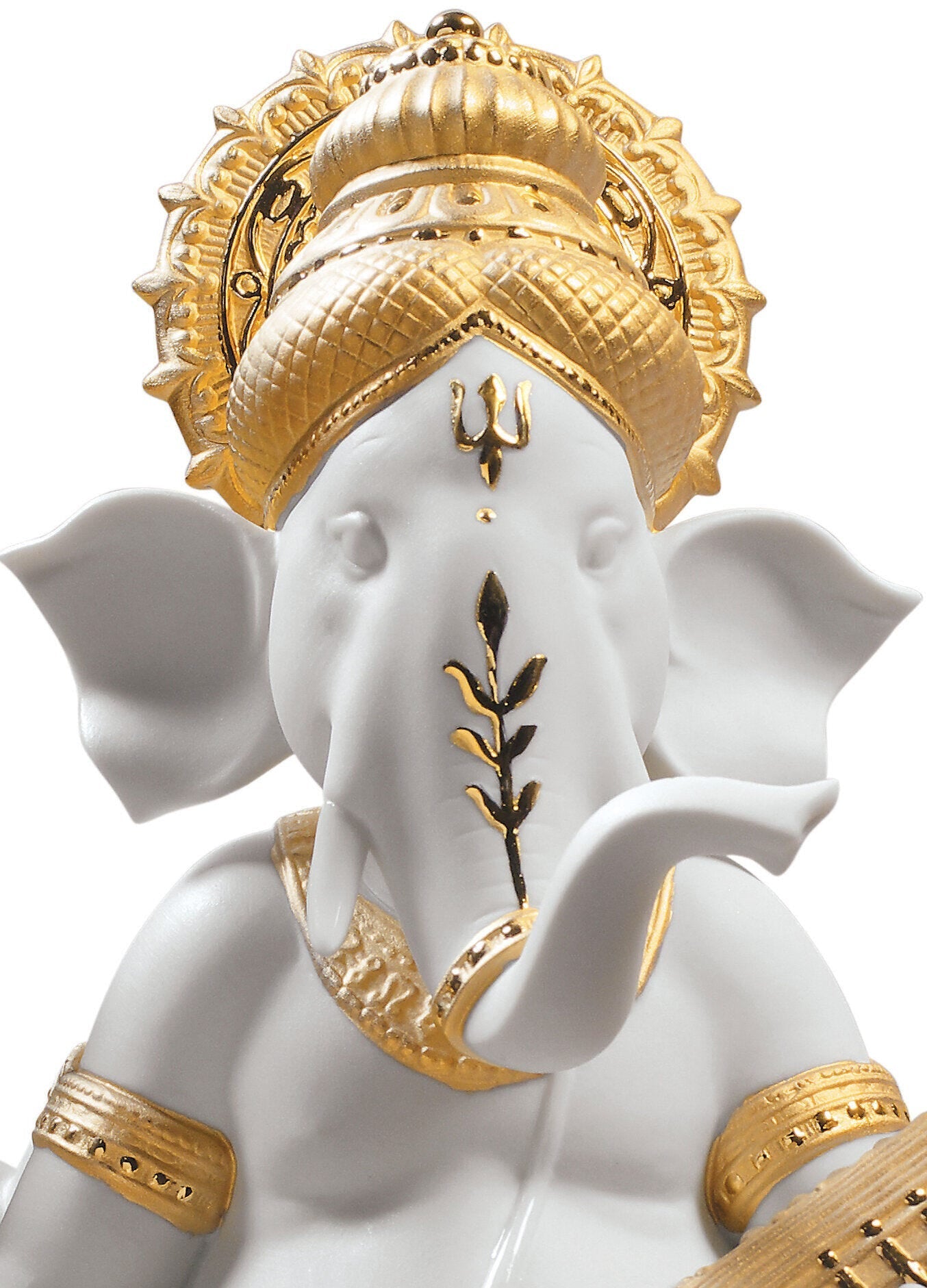 Buy Authentic Lladró Lladró Veena Ganesha Figurine Gold Lustre Sculpture - FormFluent Sydney Australia