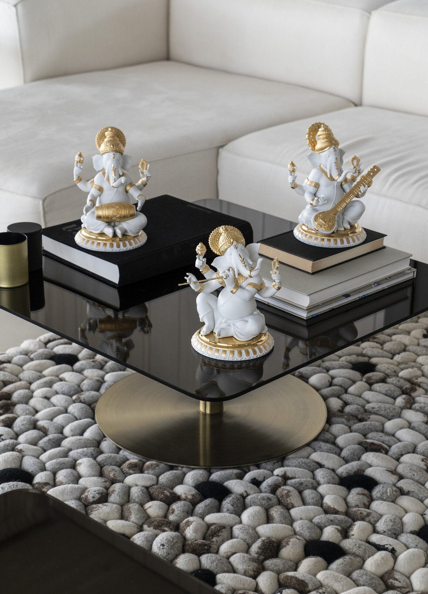 Buy Authentic Lladró Lladró Veena Ganesha Figurine Gold Lustre Sculpture - FormFluent Sydney Australia