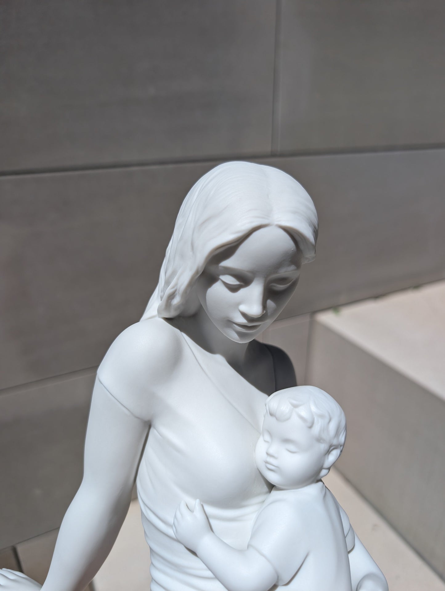 Lladró A Mother's Love Mum and Baby Figurine Matt White Sculpture by Lladró at FormFluent Sydney, Australia