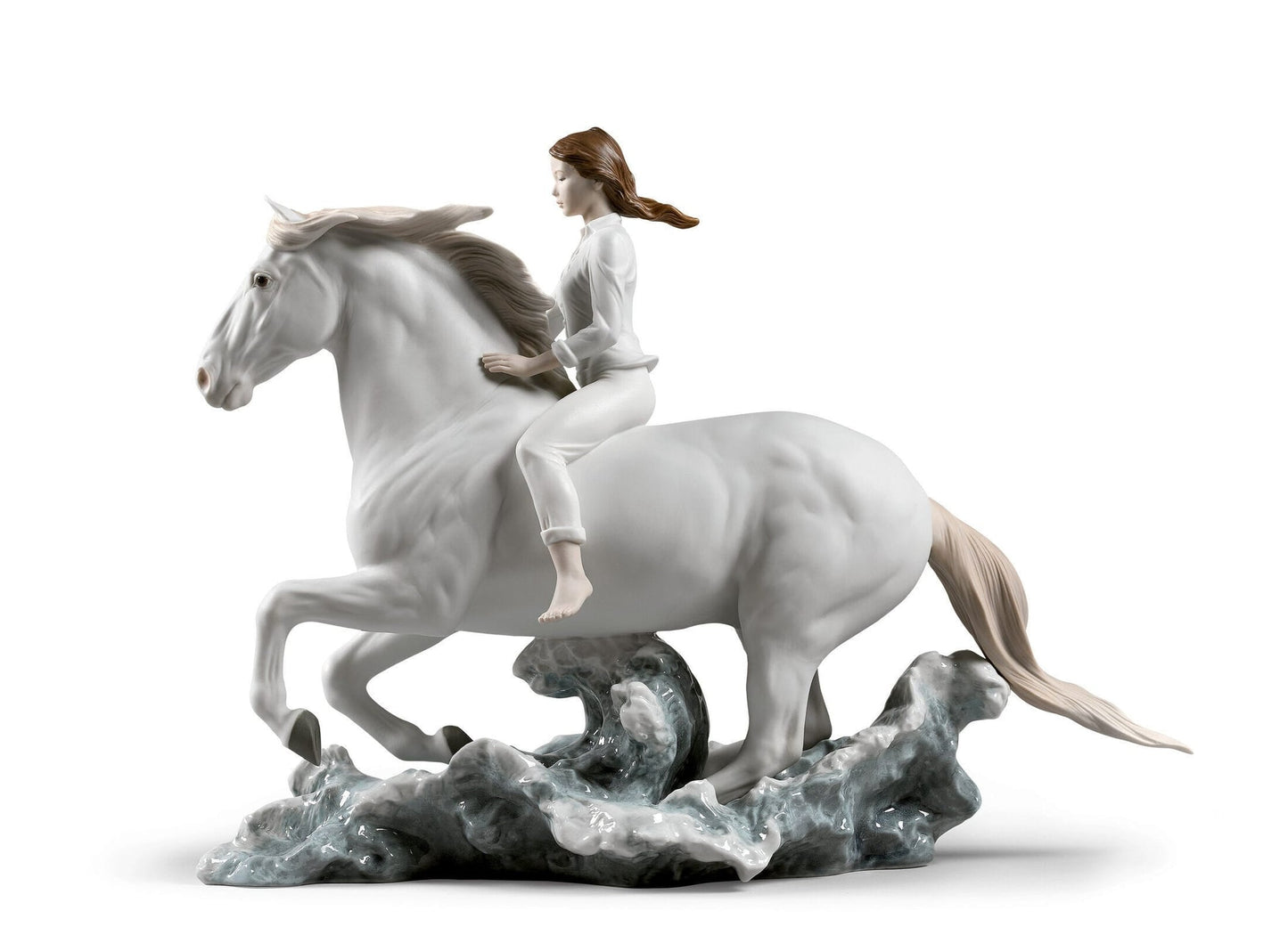 Lladró Riding Her Horse on the Seashore Horse & Woman Figurine Sculpture by Lladró at FormFluent Sydney, Australia