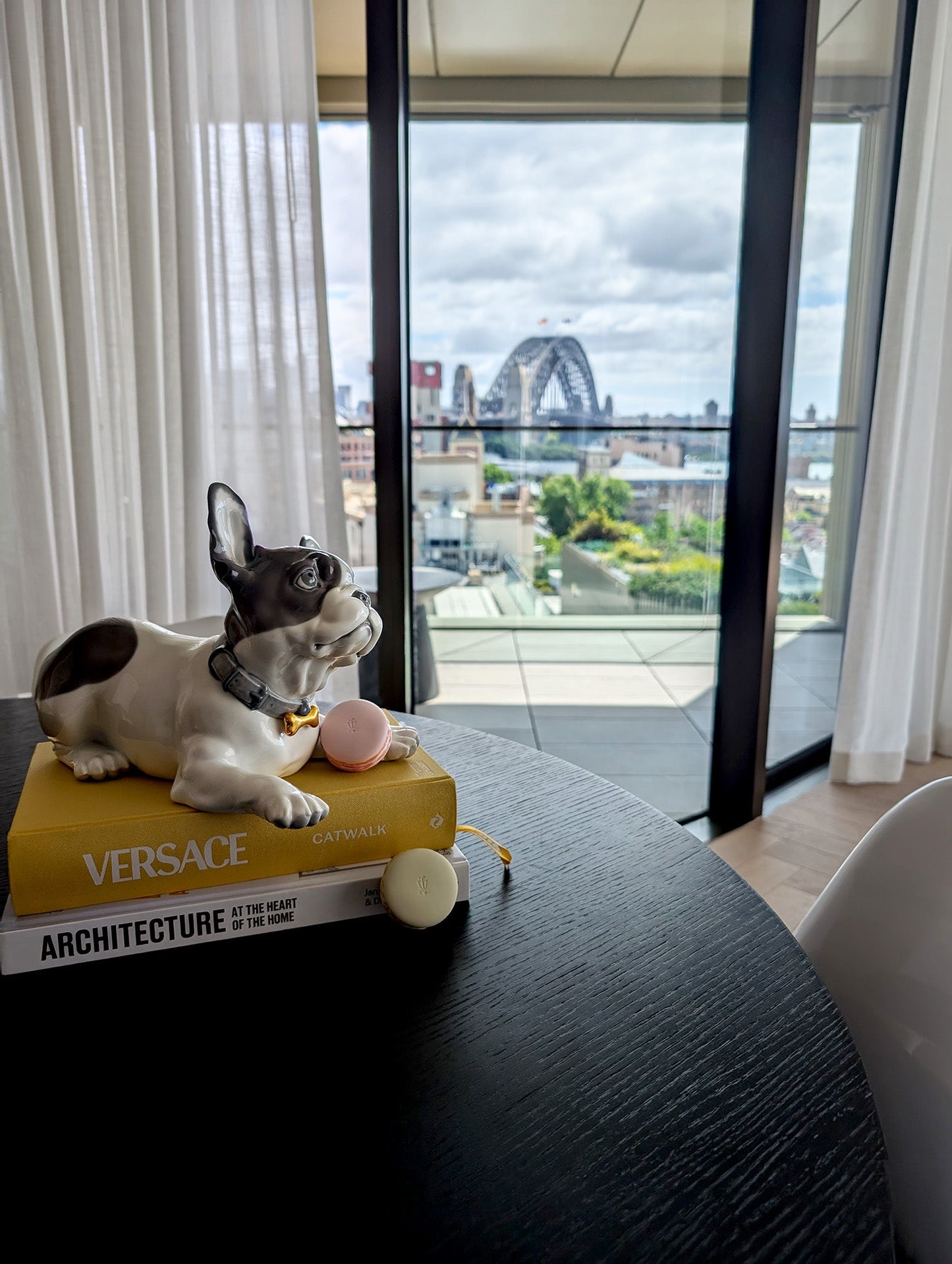 Lladró Lladró French Bulldog with Macarons Dog Figurine - FormFluent Sydney Australia