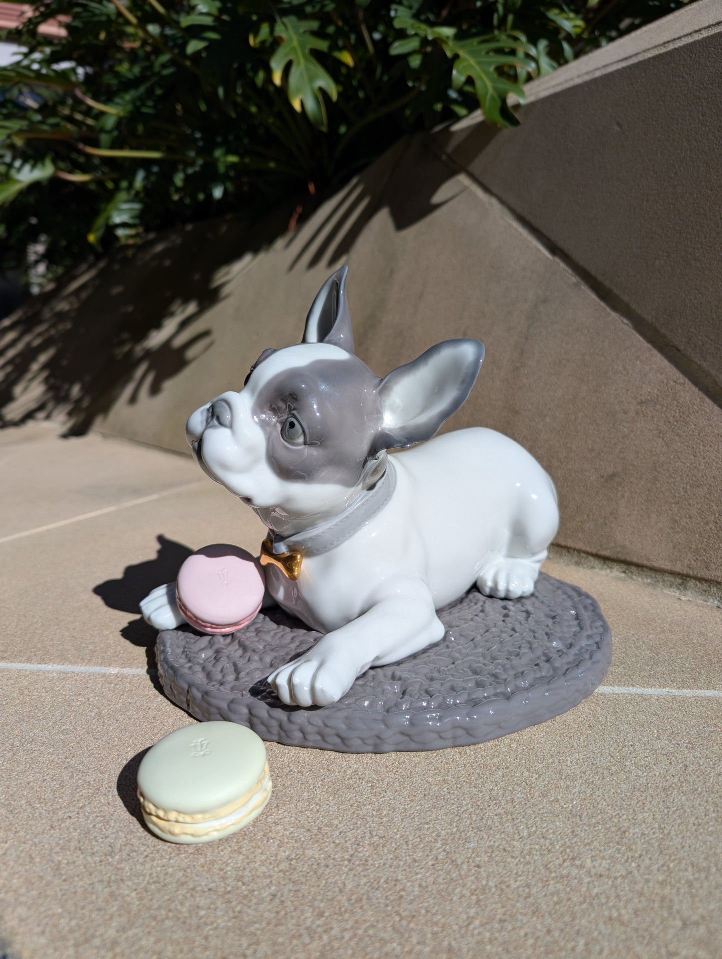 Lladró Lladró French Bulldog with Macarons Dog Figurine - FormFluent Sydney Australia