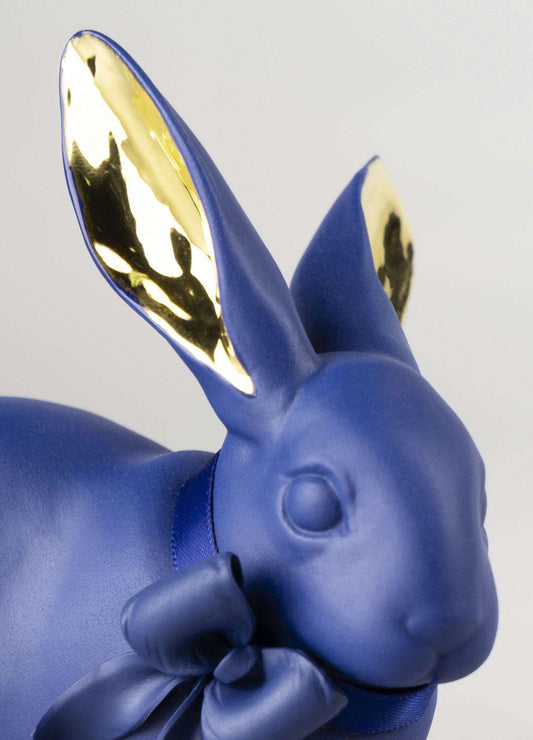 Lladró Attentive Bunny Blue Gold by Lladró at FormFluent