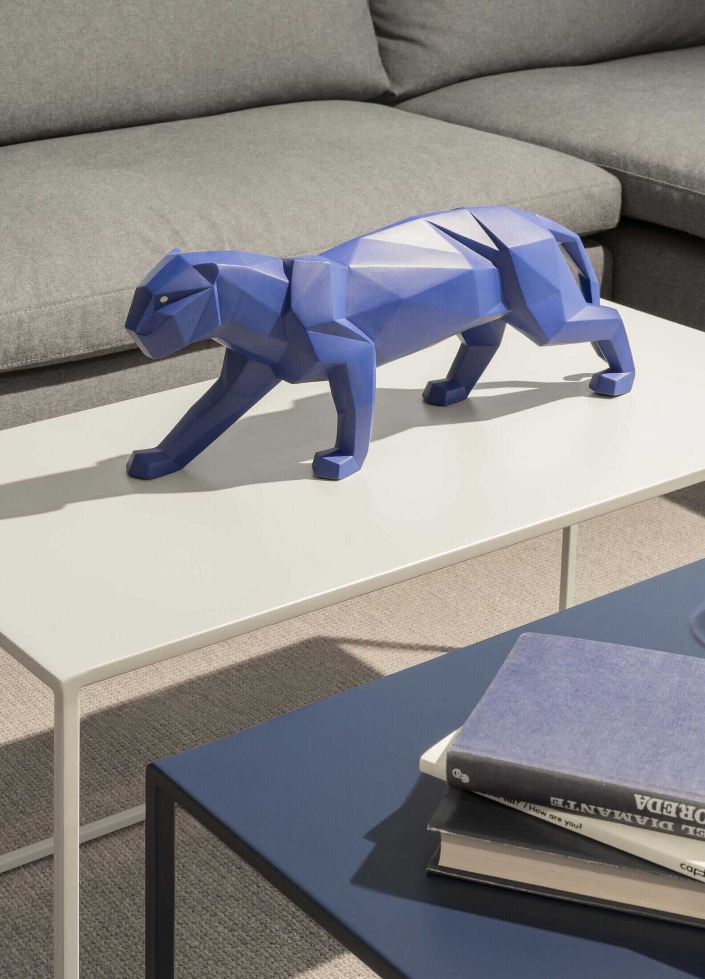 Lladró Origami Panther Figurine Matt Blue Sculpture FormFluent