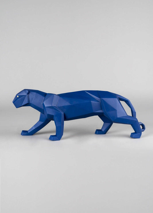 Lladró Origami Panther Figurine Matt Blue Sculpture FormFluent