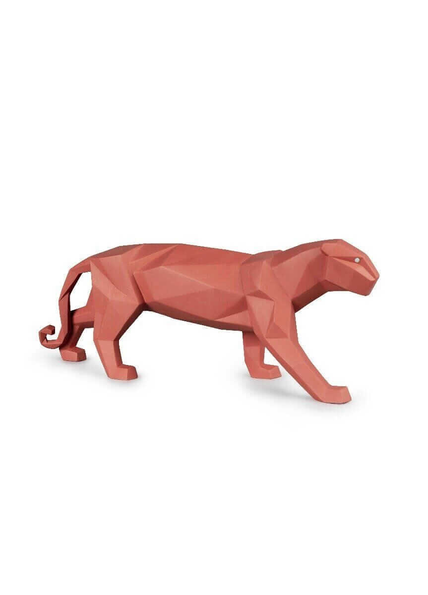Lladró Origami Panther Figurine Matt Coral Sculpture Lladro sydney australia