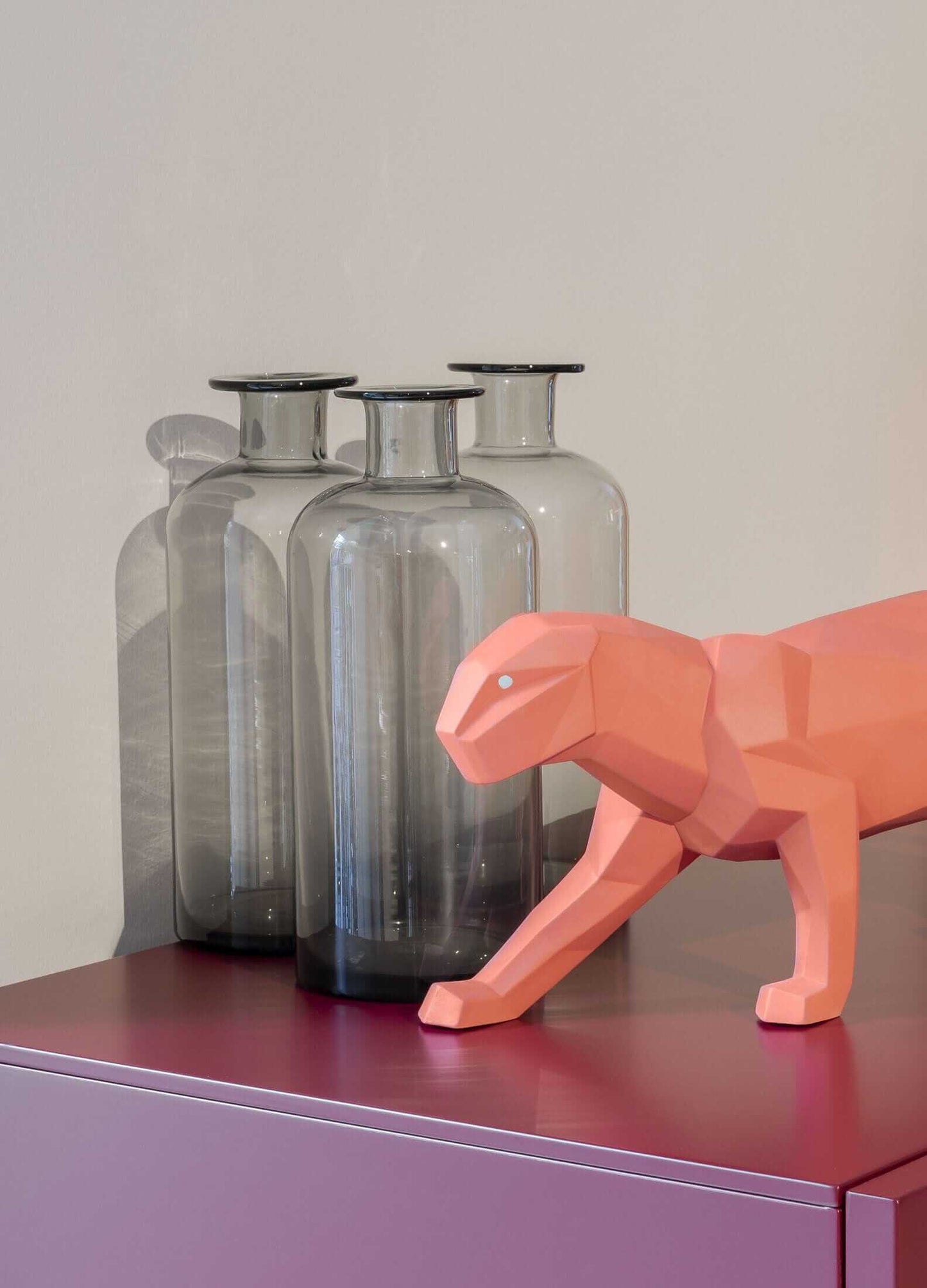 Lladró Origami Panther Figurine Matt Coral Sculpture Lladro sydney australia