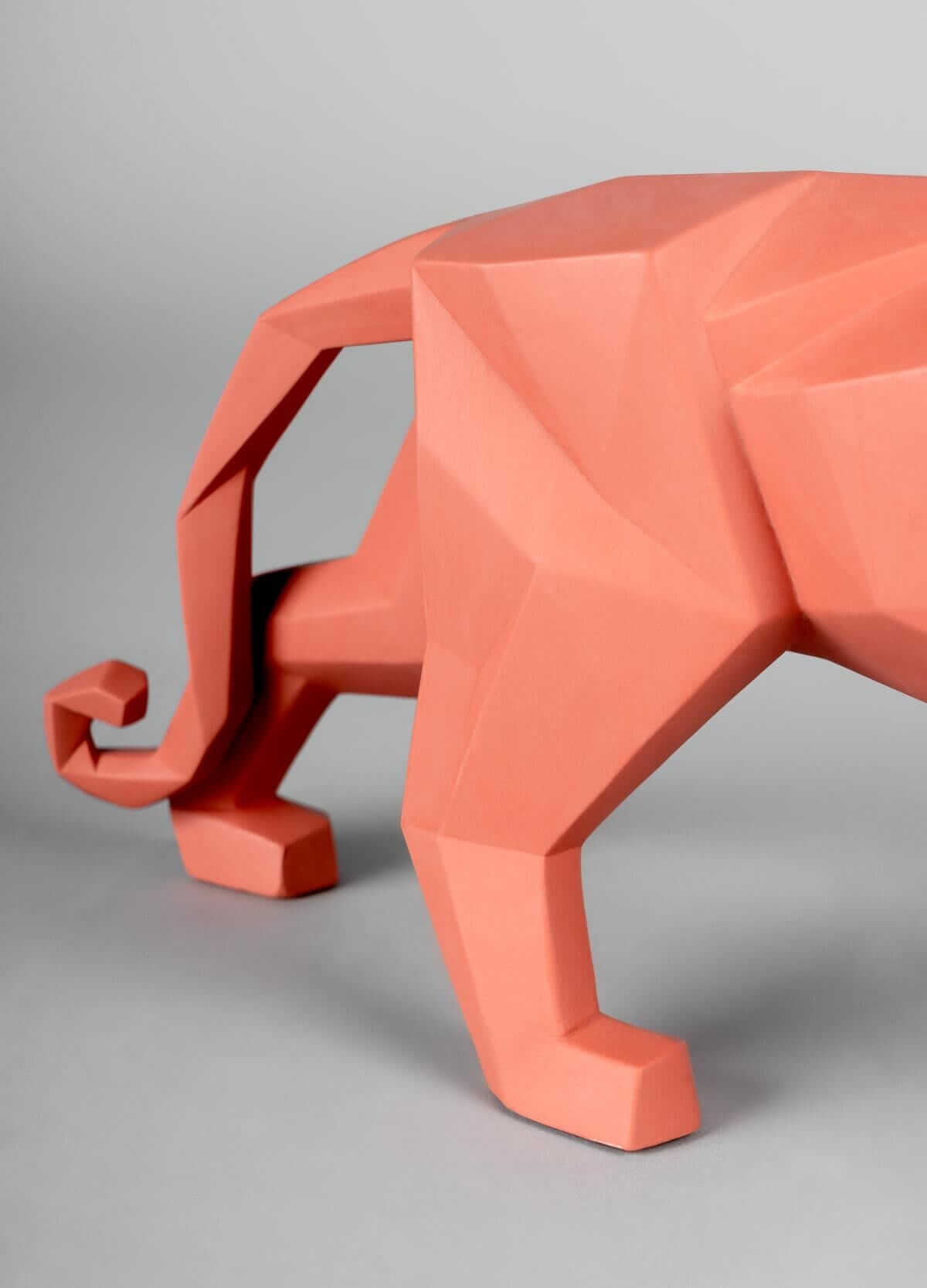 Lladró Origami Panther Figurine Matt Coral Sculpture Lladro sydney australia